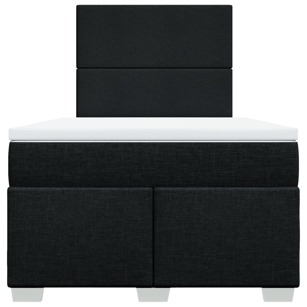 Κρεβάτι Boxspring με Στρώμα Μαύρο 120x190 εκ. Υφασμάτινο - Pakobazaar