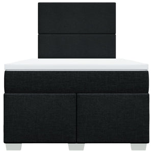 Κρεβάτι Boxspring με Στρώμα Μαύρο 120x190 εκ. Υφασμάτινο - Pakobazaar