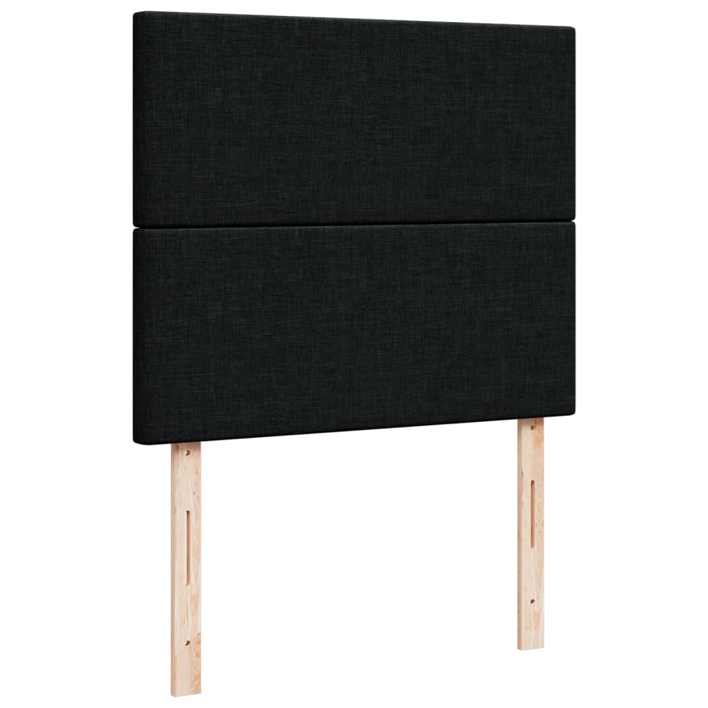 Κρεβάτι Boxspring με Στρώμα Μαύρο 120x190 εκ. Υφασμάτινο - Pakobazaar