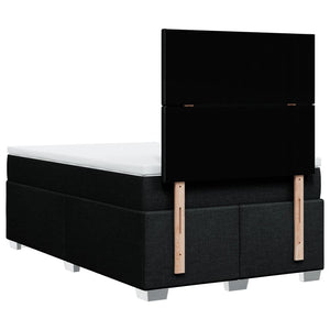 Κρεβάτι Boxspring με Στρώμα Μαύρο 120x190 εκ. Υφασμάτινο - Pakobazaar