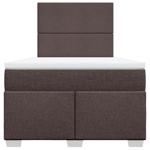 Κρεβάτι Boxspring με Στρώμα Σκούρο Καφέ 120x190 εκ Υφασμάτινο - Pakobazaar