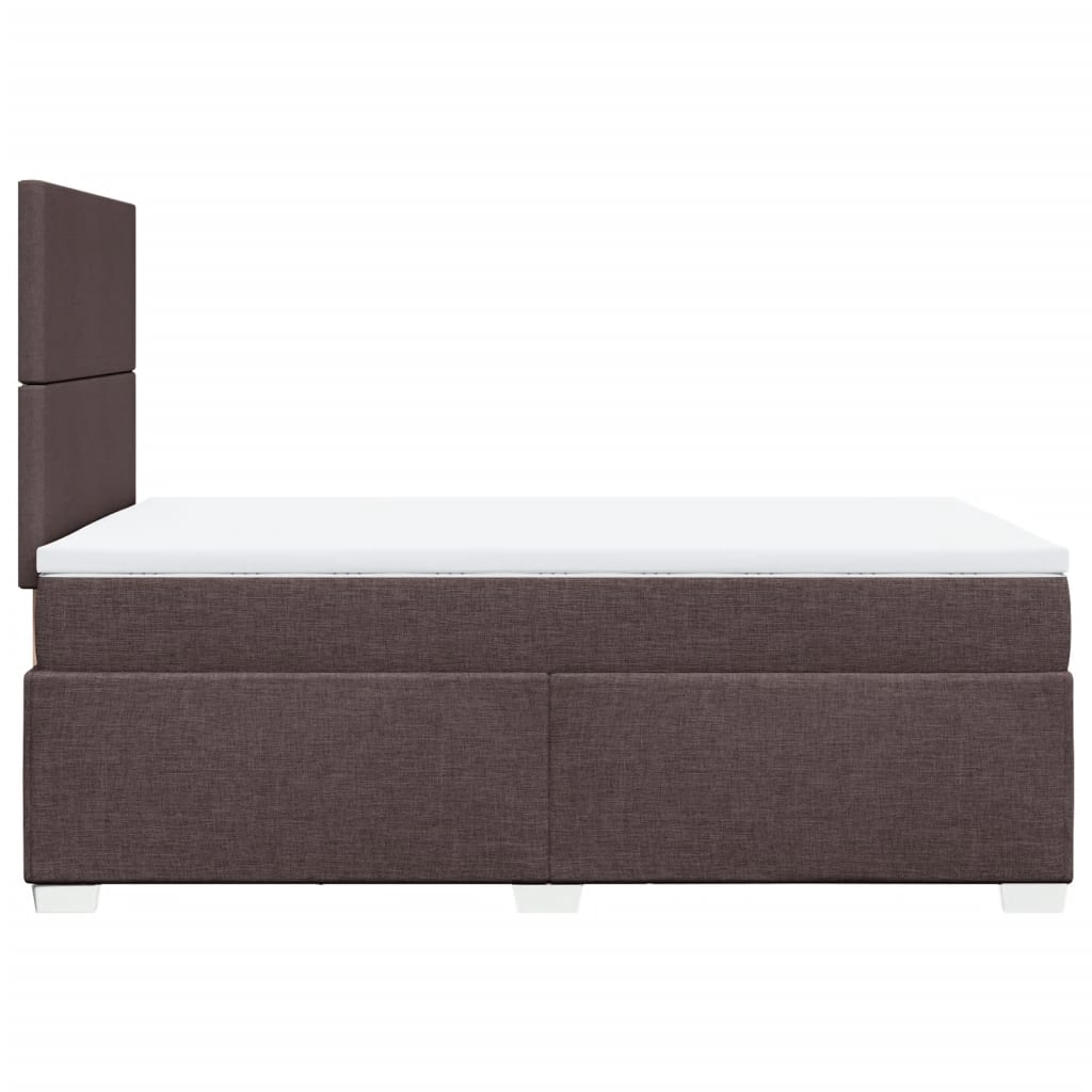 Κρεβάτι Boxspring με Στρώμα Σκούρο Καφέ 120x190 εκ Υφασμάτινο - Pakobazaar