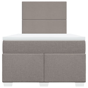 Κρεβάτι Boxspring με Στρώμα Taupe 120x190 εκ. Υφασμάτινο - Pakobazaar