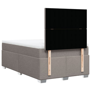 Κρεβάτι Boxspring με Στρώμα Taupe 120x190 εκ. Υφασμάτινο - Pakobazaar