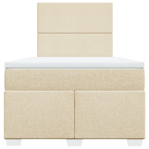 Κρεβάτι Boxspring με Στρώμα Κρεμ 120x190 εκ. Υφασμάτινο