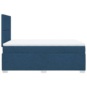 Κρεβάτι Boxspring με Στρώμα Μπλε 120x190 εκ. Υφασμάτινο - Pakobazaar