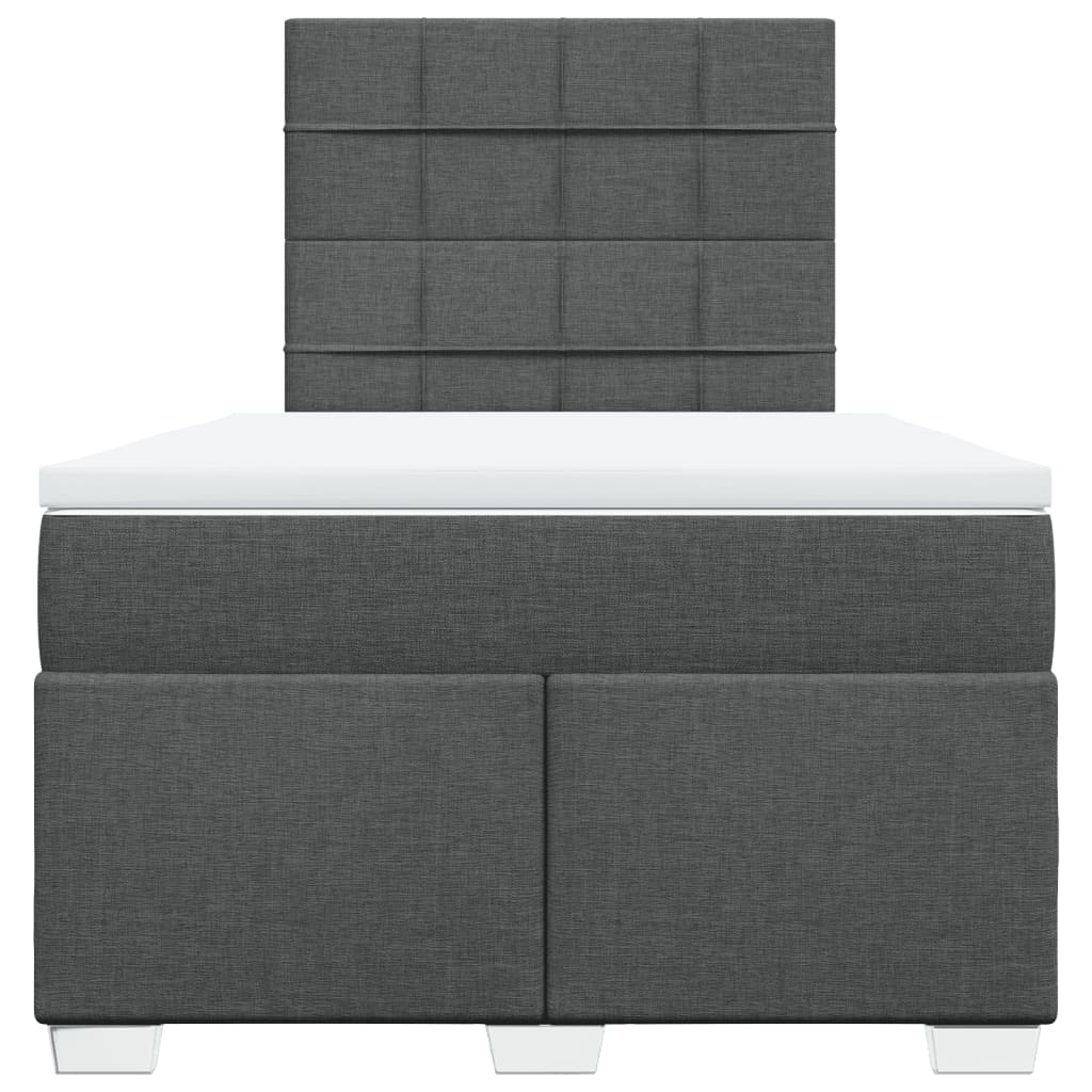Κρεβάτι Boxspring με Στρώμα Σκούρο Γκρι 120x190 εκ Υφασμάτινο - Pakobazaar
