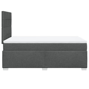 Κρεβάτι Boxspring με Στρώμα Σκούρο Γκρι 120x190 εκ Υφασμάτινο - Pakobazaar