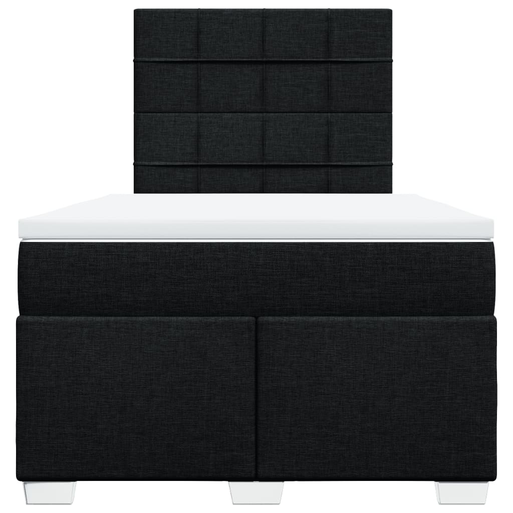 Κρεβάτι Boxspring με Στρώμα Μαύρο 120x190 εκ. Υφασμάτινο - Pakobazaar