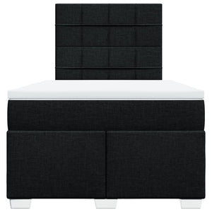 Κρεβάτι Boxspring με Στρώμα Μαύρο 120x190 εκ. Υφασμάτινο - Pakobazaar