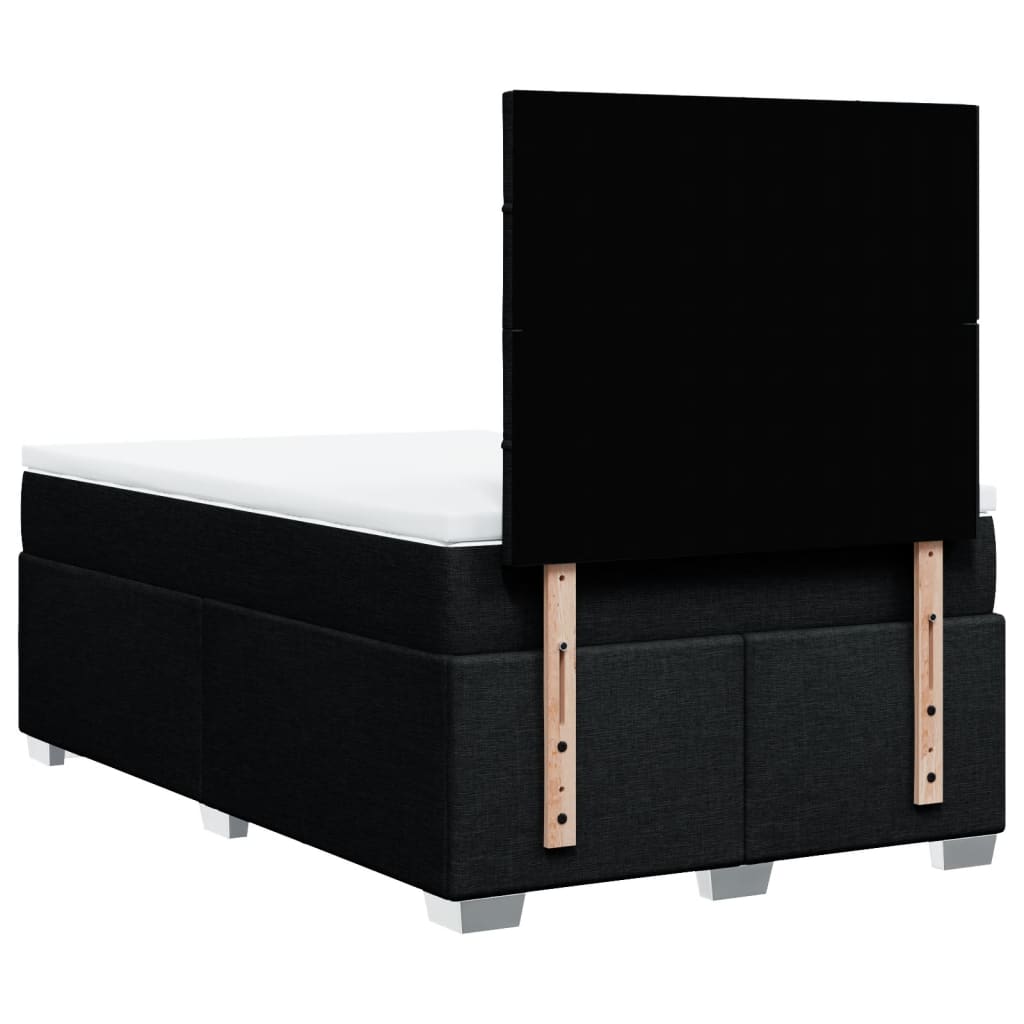 Κρεβάτι Boxspring με Στρώμα Μαύρο 120x190 εκ. Υφασμάτινο - Pakobazaar