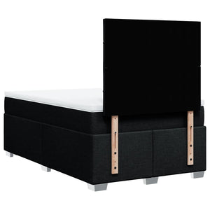 Κρεβάτι Boxspring με Στρώμα Μαύρο 120x190 εκ. Υφασμάτινο - Pakobazaar