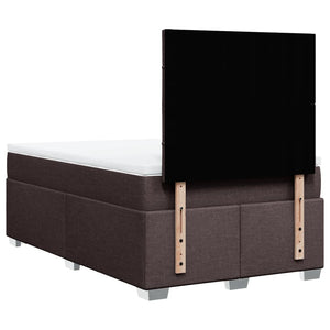 Κρεβάτι Boxspring με Στρώμα Σκούρο Καφέ 120x190 εκ Υφασμάτινο