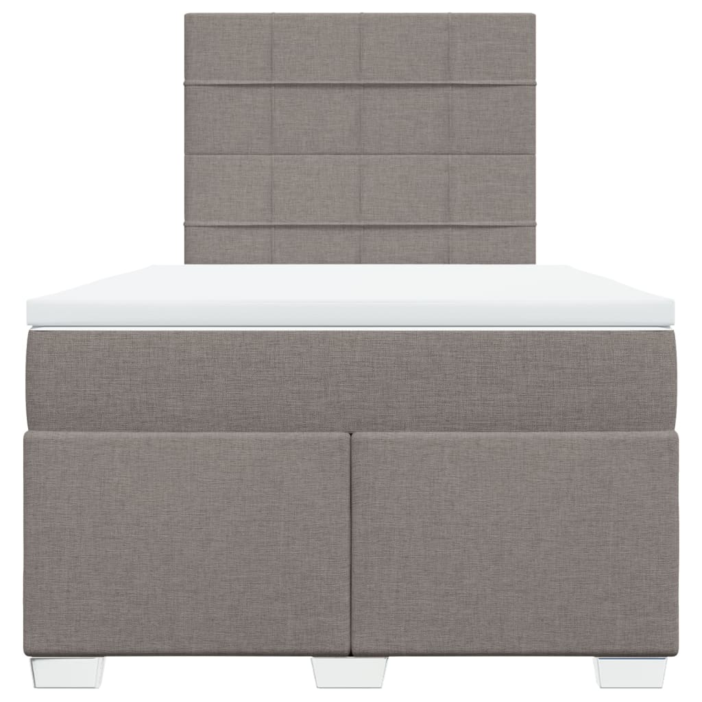 Κρεβάτι Boxspring με Στρώμα Taupe 120x190 εκ. Υφασμάτινο - Pakobazaar