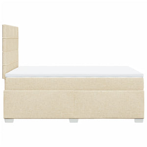 Κρεβάτι Boxspring με Στρώμα Κρεμ 120x190 εκ. Υφασμάτινο - Pakobazaar