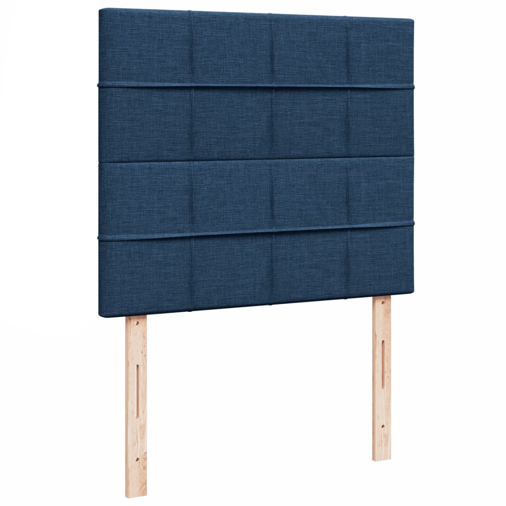 Κρεβάτι Boxspring με Στρώμα Μπλε 120x190 εκ. Υφασμάτινο - Pakobazaar
