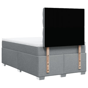 Κρεβάτι Boxspring με Στρώμα Ανοιχτό Γκρι 120x190 εκ. Υφασμάτινο - Pakobazaar