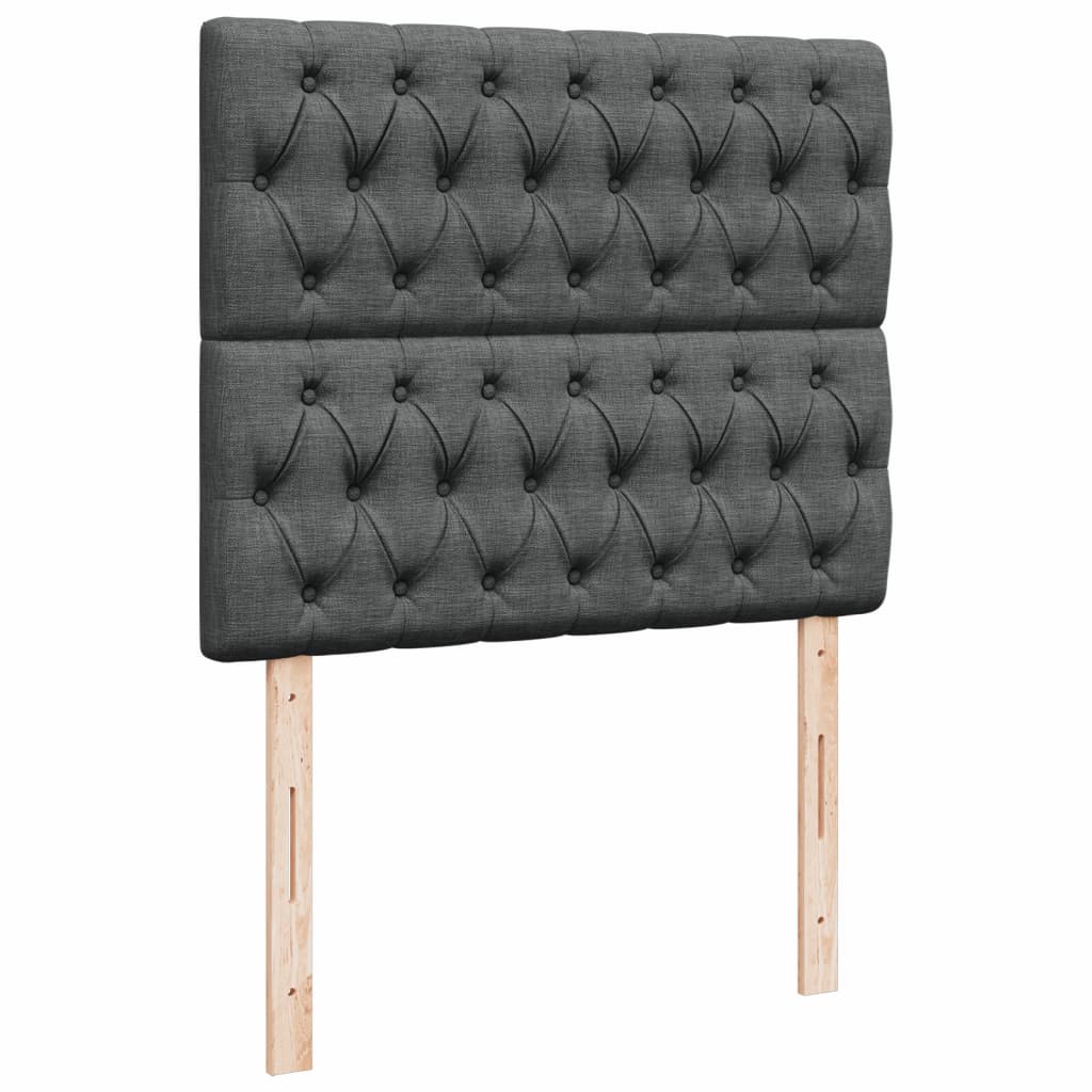 Κρεβάτι Boxspring με Στρώμα Σκούρο Γκρι 120x190 εκ Υφασμάτινο - Pakobazaar