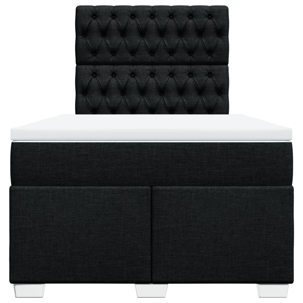 Κρεβάτι Boxspring με Στρώμα Μαύρο 120x190 εκ. Υφασμάτινο - Pakobazaar