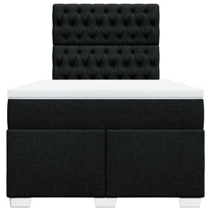 Κρεβάτι Boxspring με Στρώμα Μαύρο 120x190 εκ. Υφασμάτινο - Pakobazaar