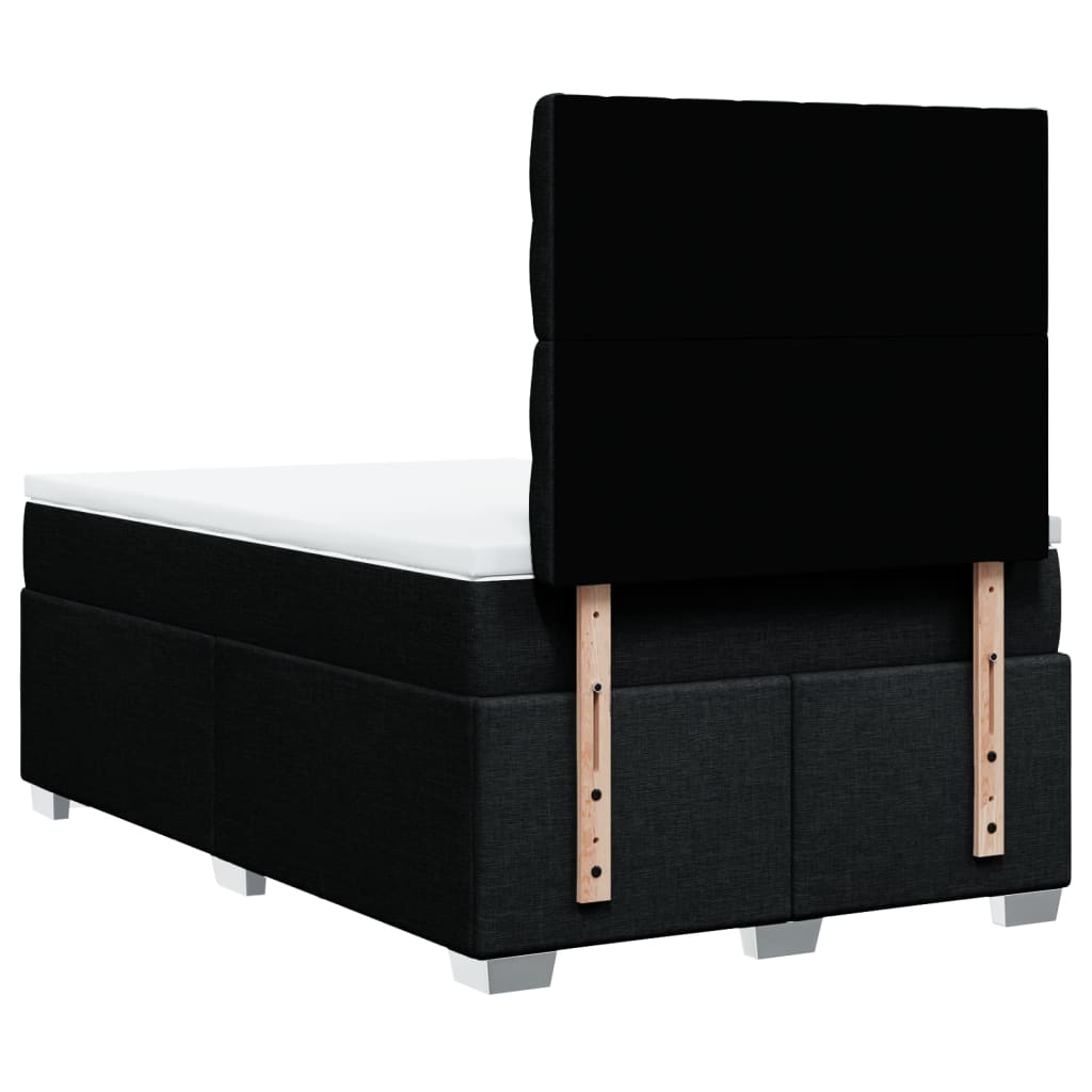 Κρεβάτι Boxspring με Στρώμα Μαύρο 120x190 εκ. Υφασμάτινο - Pakobazaar