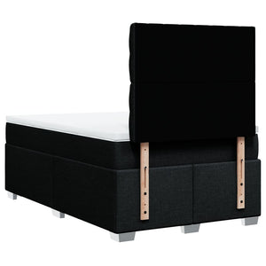 Κρεβάτι Boxspring με Στρώμα Μαύρο 120x190 εκ. Υφασμάτινο - Pakobazaar