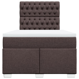 Κρεβάτι Boxspring με Στρώμα Σκούρο Καφέ 120x190 εκ Υφασμάτινο