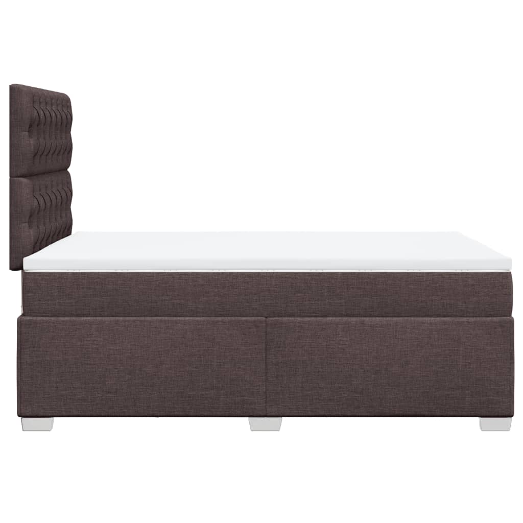 Κρεβάτι Boxspring με Στρώμα Σκούρο Καφέ 120x190 εκ Υφασμάτινο