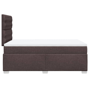 Κρεβάτι Boxspring με Στρώμα Σκούρο Καφέ 120x190 εκ Υφασμάτινο