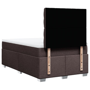 Κρεβάτι Boxspring με Στρώμα Σκούρο Καφέ 120x190 εκ Υφασμάτινο