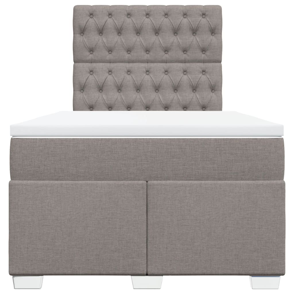 Κρεβάτι Boxspring με Στρώμα Taupe 120x190 εκ. Υφασμάτινο