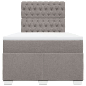 Κρεβάτι Boxspring με Στρώμα Taupe 120x190 εκ. Υφασμάτινο