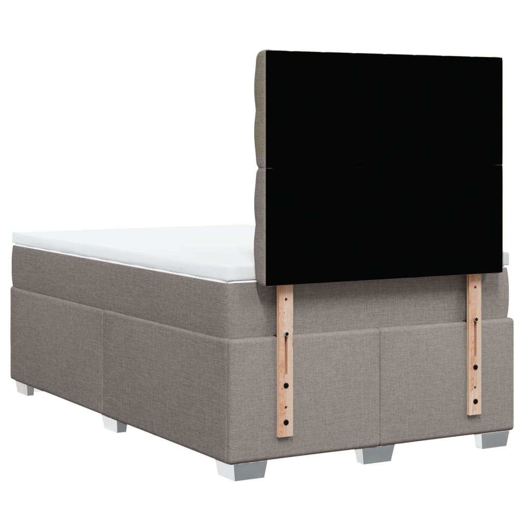 Κρεβάτι Boxspring με Στρώμα Taupe 120x190 εκ. Υφασμάτινο
