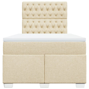 Κρεβάτι Boxspring με Στρώμα Κρεμ 120x190 εκ. Υφασμάτινο