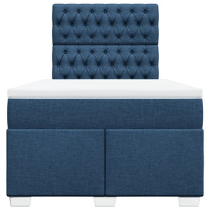 Κρεβάτι Boxspring με Στρώμα Μπλε 120x190 εκ. Υφασμάτινο - Pakobazaar