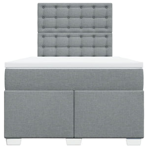 Κρεβάτι Boxspring με Στρώμα Ανοιχτό Γκρι 120x190 εκ. Υφασμάτινο - Pakobazaar
