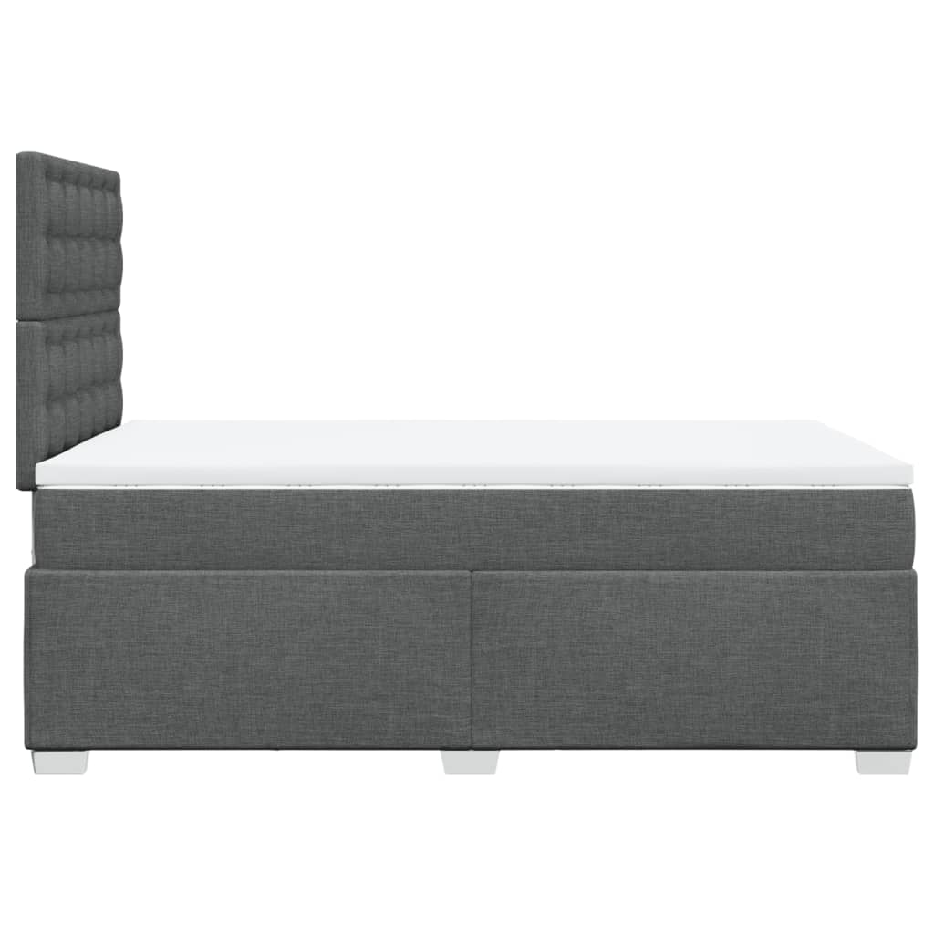 Κρεβάτι Boxspring με Στρώμα Σκούρο Γκρι 120x190 εκ Υφασμάτινο - Pakobazaar