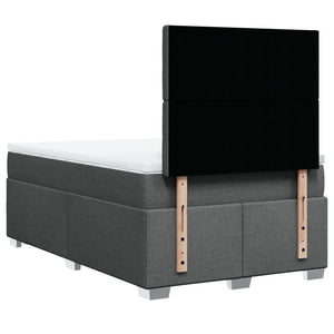 Κρεβάτι Boxspring με Στρώμα Σκούρο Γκρι 120x190 εκ Υφασμάτινο - Pakobazaar