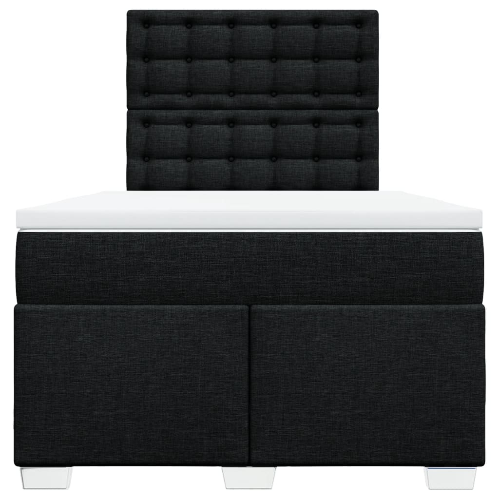 Κρεβάτι Boxspring με Στρώμα Μαύρο 120x190 εκ. Υφασμάτινο - Pakobazaar