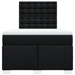 Κρεβάτι Boxspring με Στρώμα Μαύρο 120x190 εκ. Υφασμάτινο - Pakobazaar