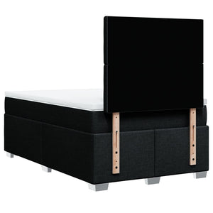 Κρεβάτι Boxspring με Στρώμα Μαύρο 120x190 εκ. Υφασμάτινο - Pakobazaar