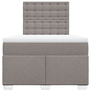 Κρεβάτι Boxspring με Στρώμα Taupe 120x190 εκ. Υφασμάτινο - Pakobazaar