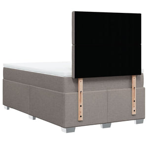 Κρεβάτι Boxspring με Στρώμα Taupe 120x190 εκ. Υφασμάτινο - Pakobazaar