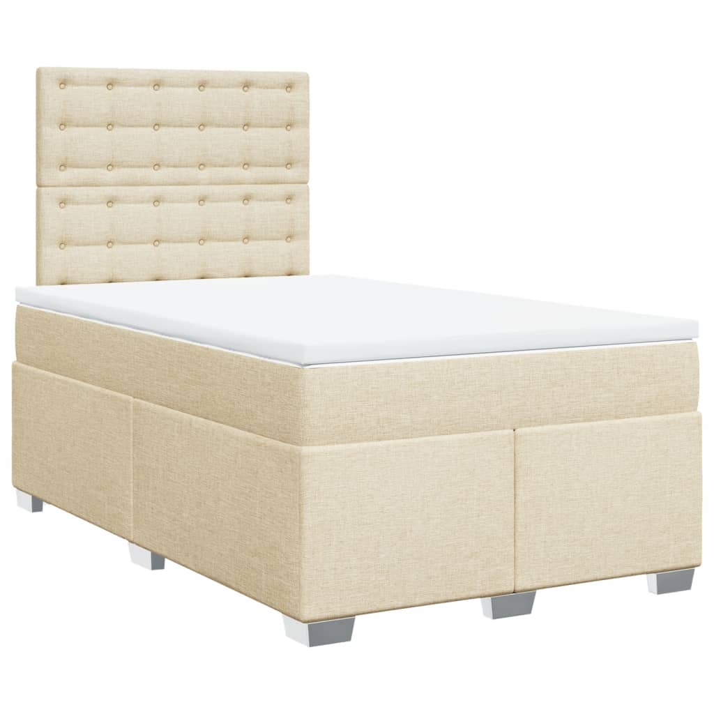 Κρεβάτι Boxspring με Στρώμα Κρεμ 120x190 εκ. Υφασμάτινο