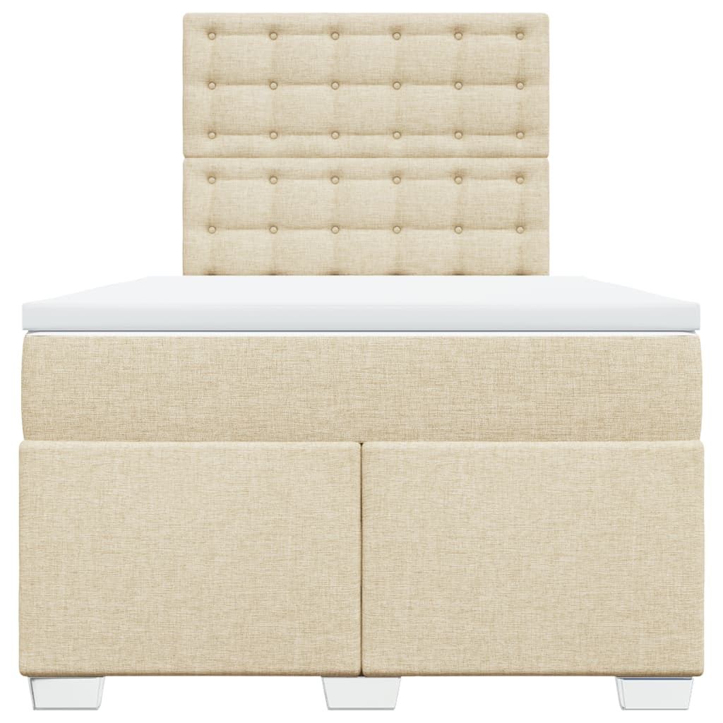 Κρεβάτι Boxspring με Στρώμα Κρεμ 120x190 εκ. Υφασμάτινο