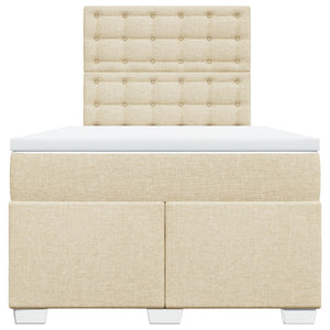 Κρεβάτι Boxspring με Στρώμα Κρεμ 120x190 εκ. Υφασμάτινο