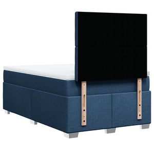 Κρεβάτι Boxspring με Στρώμα Μπλε 120x190 εκ. Υφασμάτινο - Pakobazaar