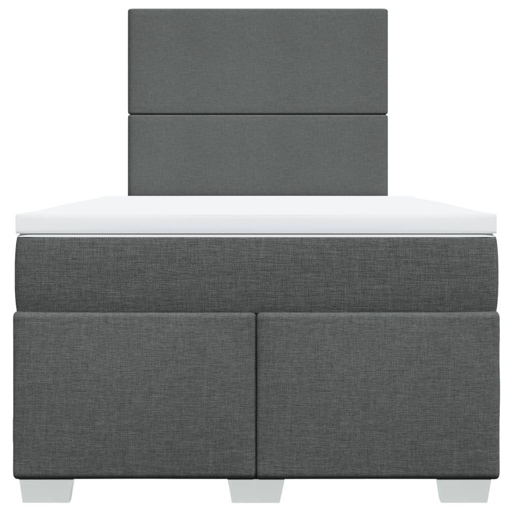 Κρεβάτι Boxspring με Στρώμα Σκούρο Γκρι 120x200 εκ. Υφασμάτινο - Pakobazaar