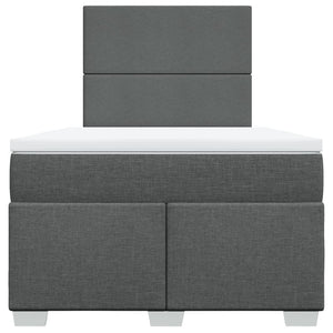 Κρεβάτι Boxspring με Στρώμα Σκούρο Γκρι 120x200 εκ. Υφασμάτινο - Pakobazaar