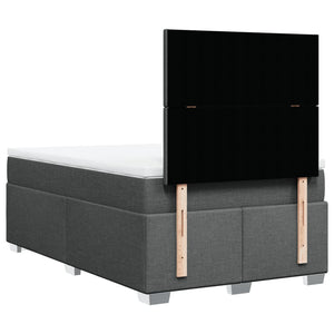 Κρεβάτι Boxspring με Στρώμα Σκούρο Γκρι 120x200 εκ. Υφασμάτινο - Pakobazaar
